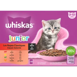 Whiskas Junior Classic Selectie In Saus Maaltijdzakjes Multipack - Kattenvoer - 12x85 g