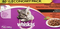 Whiskas Multipack Maaltijdzakjes Adult Vlees Groente - Kattenvoer - 40x100 g
