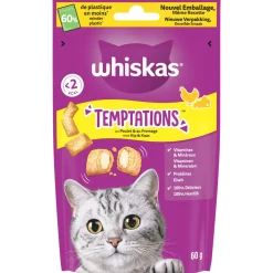 Whiskas Temptations - Verwensnacks - Kip Kaas 60 g