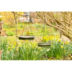 Wildbird Hangende Voer- En Waterschaal Set - Vogel - Voerbak- Drinkbak - Groen