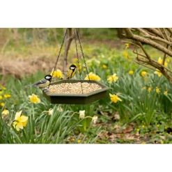 Wildbird Hangende Voer- En Waterschaal Set - Vogel - Voerbak- Drinkbak - Groen