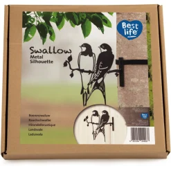 Wildbird Metal Bird Boerenzwaluw - Tuindecoratie - Zwart