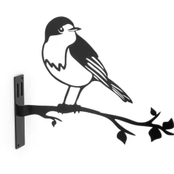 Wildbird Metal Bird Roodborst - Tuindecoratie - Zwart