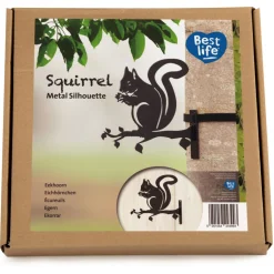 Wildbird Metal Silhouette Eekhoorn - Tuindecoratie - Zwart