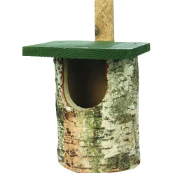 Wildbird Nestkast Berk Halfholenbroeders - Broeden - 22.5x17.5x30 cm Grijs Groen