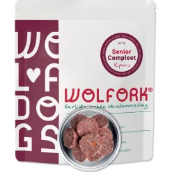 Wolfork №8 Senior Compleet Kipvrij - Diepvriesvoer - Rund Kalkoen Hert 1.8 kg Kipvrij