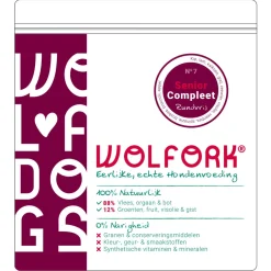 Wolfork №7 Senior Compleet Rundvrij - Diepvriesvoer - Kip Lam Kalkoen 850 g Rundvrij