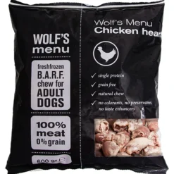 Wolf's Menu Chicken Heart - Diepvriesvoer - Kip 600 g
