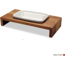 Wolters Foodstation Siam - Hondenvoerbak - 30x15x5 cm 0.25 l Teak Wit S