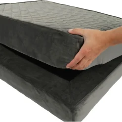 Wooff Boxspring Met Hoofdkussen - Hondenmatras - 75x55x28 cm Antraciet Medium