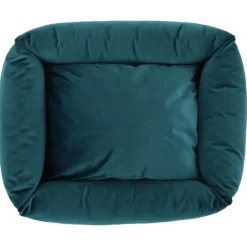 Wooff Mand Cocoon Velours Petrol - Hondenmand