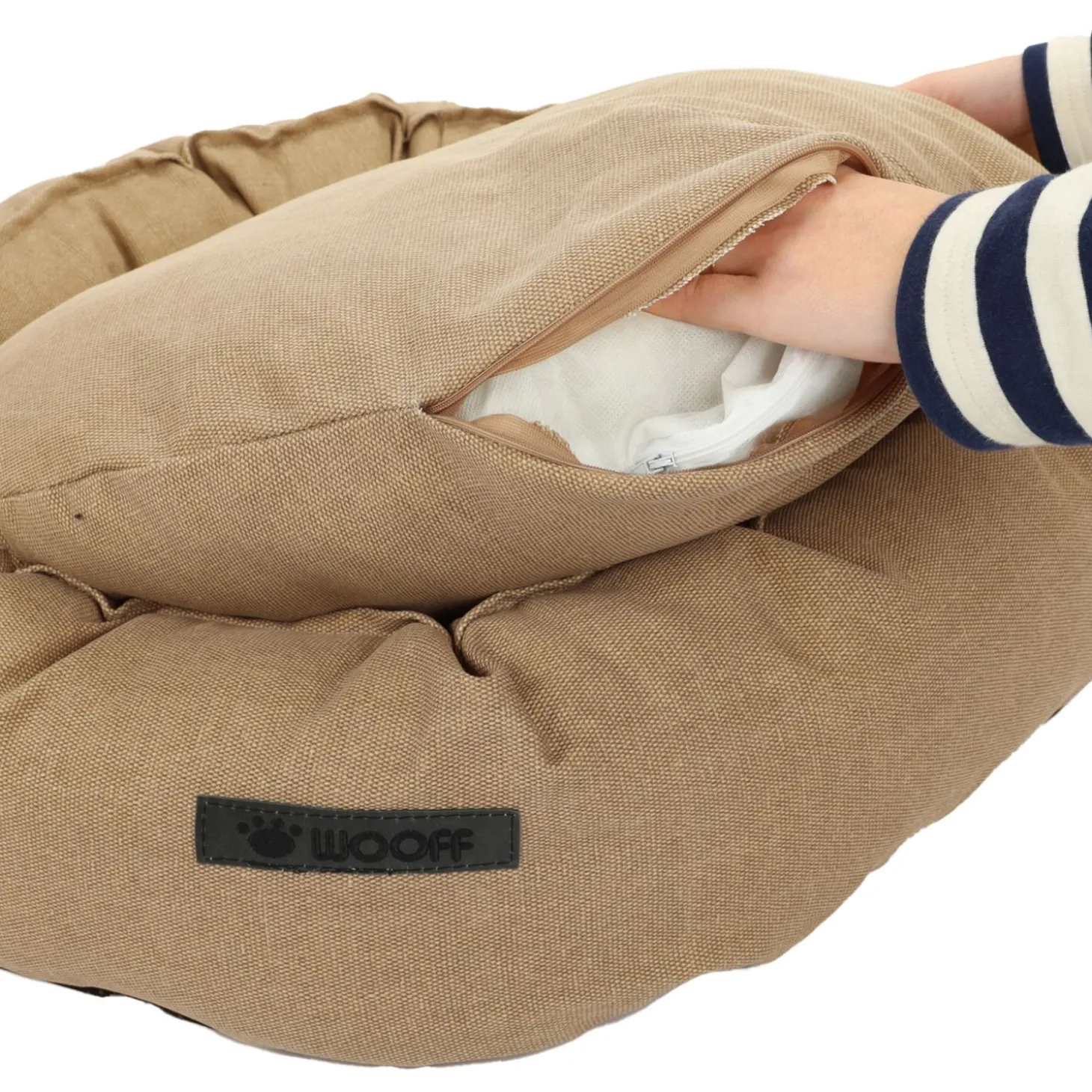 Wooff Mand Cocoon Vintage Zand - Hondenmand