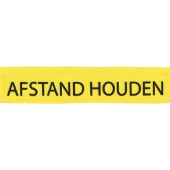 Wooff Riemlabel Afstand Houden - Hondensport - 17x7 cm Geel