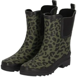 Xq Footwear Chelsea Regenlaars Print Rubber Groen - Laarzen