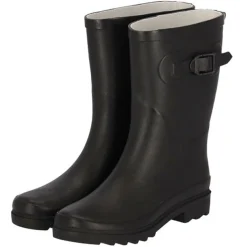Xq Footwear Dames Regenlaars Riem Rubber Zwart - Laarzen
