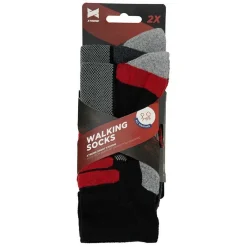Xtreme Walking Socks All Weather 2-Pack Zwart&Rood - Sokken