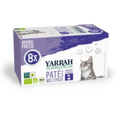Yarrah Bio Kat Alu Paté Multipack - Kattenvoer - Kip Kalkoen 8x100 g