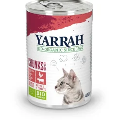 Yarrah Bio Kat Blik Brokjes In Saus - Kattenvoer - Kip Rund 405 g