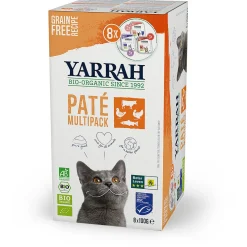Yarrah Bio Kat Mult-Pack Alu Kuip - Kattenvoer - 8x100 g