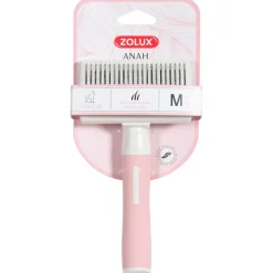 Zolux Anah Cat Retro Slicker Medium - Kattenvachtborstel - 9.2x5x17.5 cm Pink Wit For Cat. All Coat Types M
