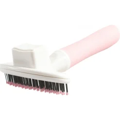 Zolux Anah Cat Retro Slickerborstel - Kattenvachtborstel - 10.2x5.5x18 cm Pink Wit For Cat. Medium And Long Coats M