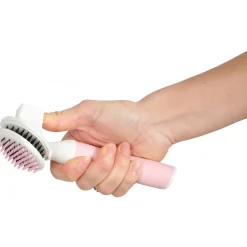 Zolux Anah Cat Retro Slickerborstel - Kattenvachtborstel - 10.2x5.5x18 cm Pink Wit For Cat. Medium And Long Coats M