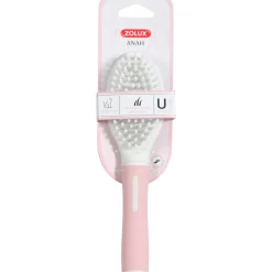 Zolux Anah Cat Zachte Borstel - Kattenvachtborstel - 5.5x3.5x21 cm Pink Wit For Cat. All Coat Types