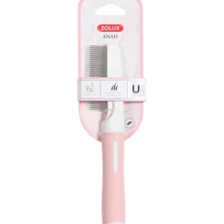 Zolux Anah Cat Zachte Fijne Kam - Kattenvachtkam - 19.5x3.5x2.5 cm Pink Wit For Cat. All Coat Types