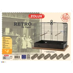 Zolux Retro Vogelkooi Celestine - Vogelverblijven - 48x31x41 cm Bruin