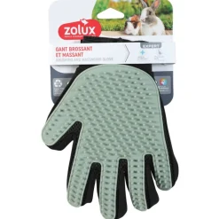 Zolux Rodent Borstelhandschoen - Vachtborstel - 22.5x16 mm Groen Zwart