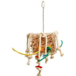 Zoo-Max Crazy Leatherbox - Vogelspeelgoed - 632 g Rood Blauw Oranje